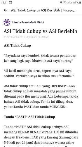 Bayi Tidak Butuh ASI yg Berlebihan tapi yg Sesuai dg Kebutuhan Bayi