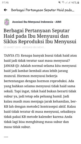BERBAGAI PERTANYAAN SEPUTAR HAID PADA IBU MENYUSUI DAN SIKLUS REPRODUKSI IBU MENYUSUI