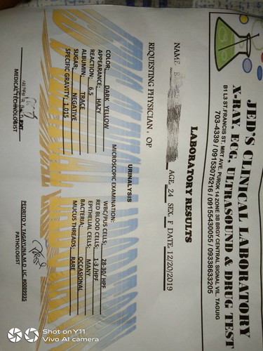 urinalysis result