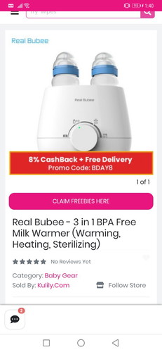 Real Bubee - 3 in 1 BPA Free Milk Warmer (Warming, Heating, Sterilizing)