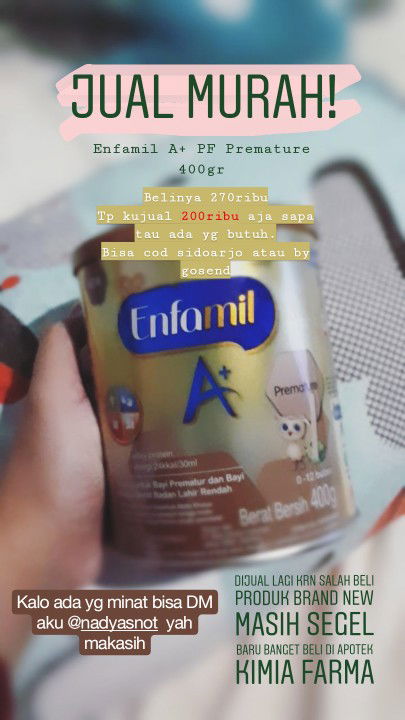 Jual Murah Susu Enfamil A+ PF Premature 400gr