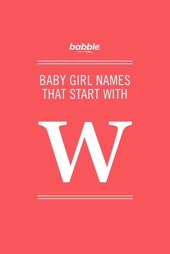 Girl names that start with W