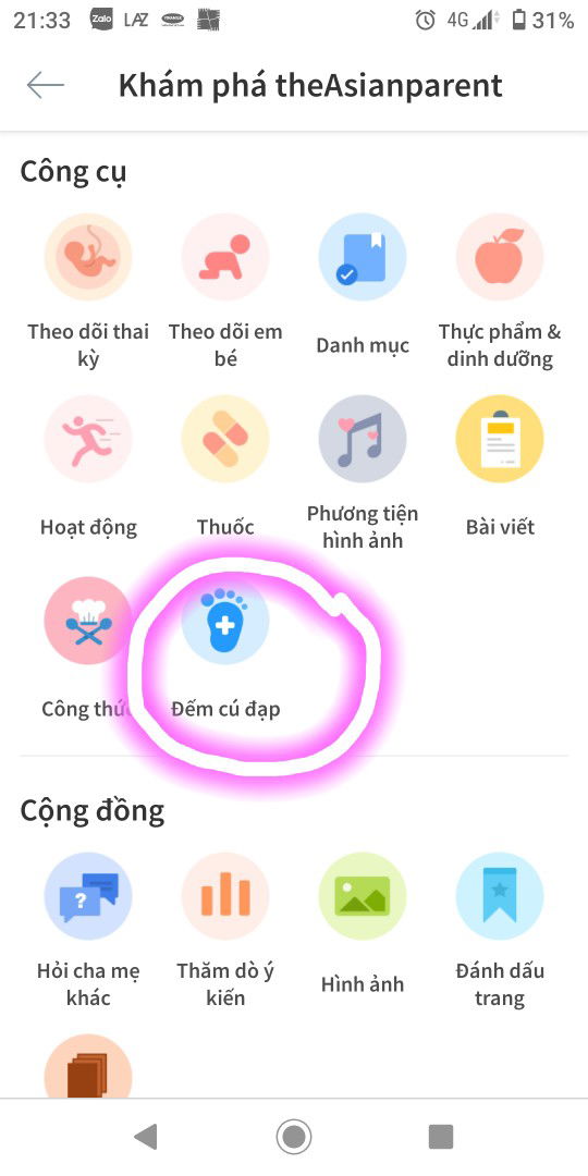 ẤN DỤNG ĐẾM CÚ ĐẠP CỦA CON
