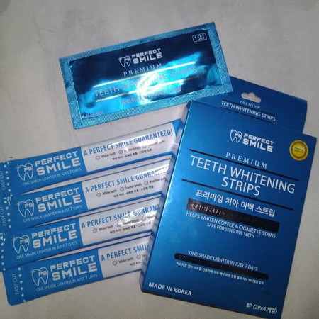 Teeth whitening strips and gargle