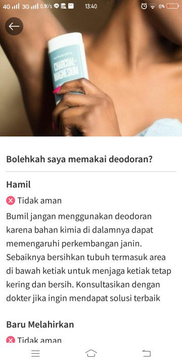Deodorant yang aman untuk bumil