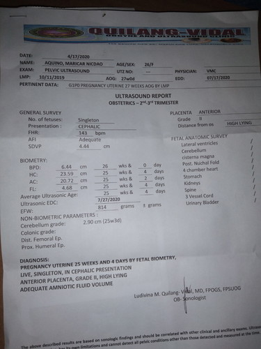 adequate amniotic fluid volume