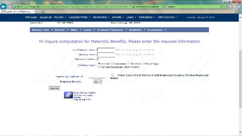 sss maternity computation