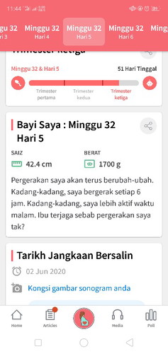 berat baby dlm kandungan