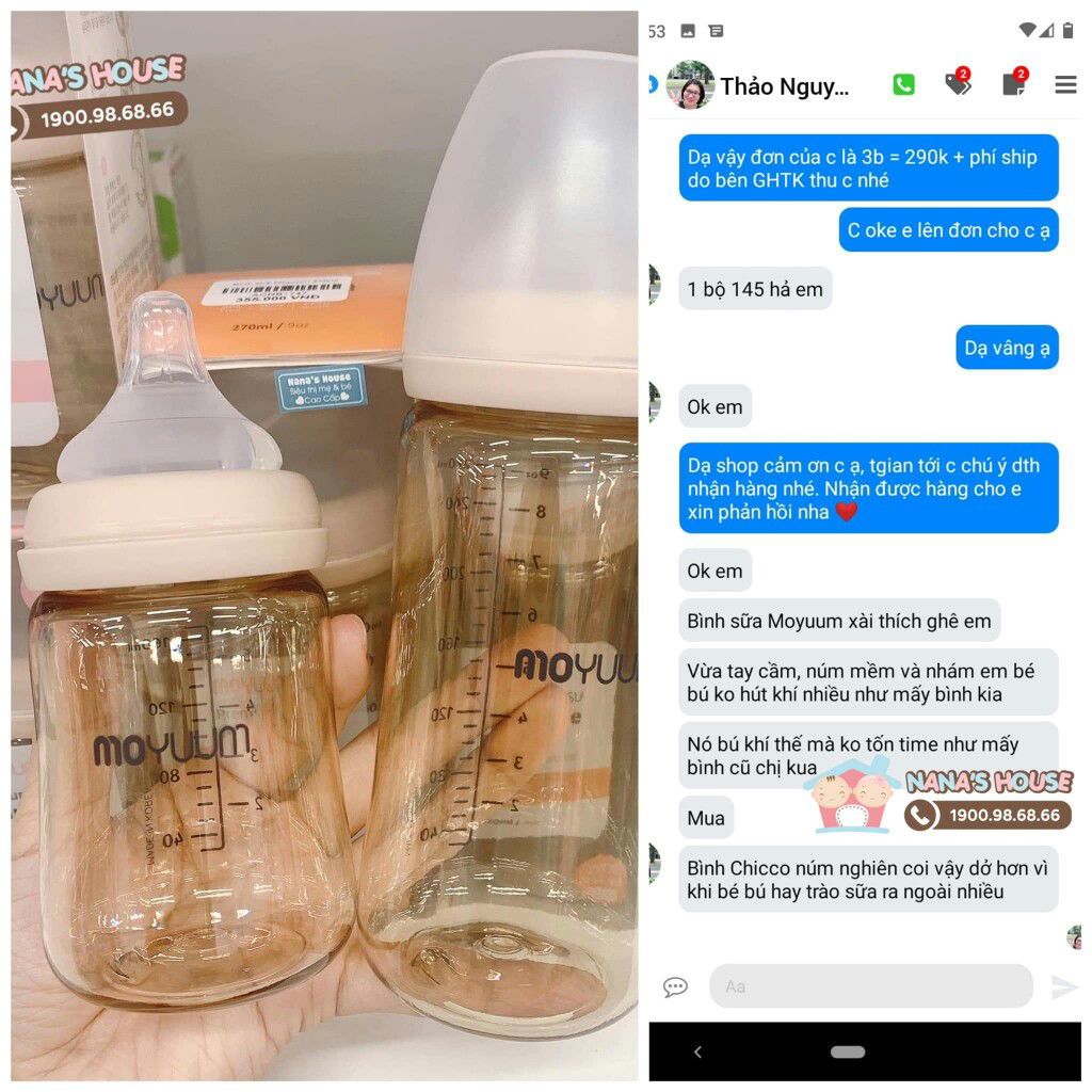 đổi bình sữa cho bé