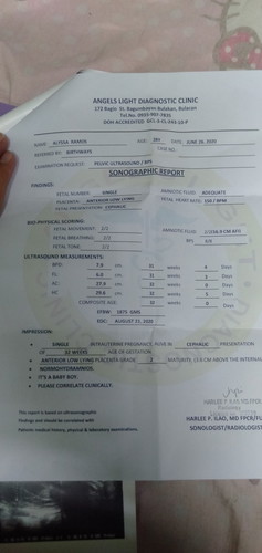 Anterior Low Lying Placenta in 32weeks