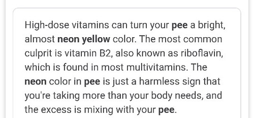 Bright yellow urine