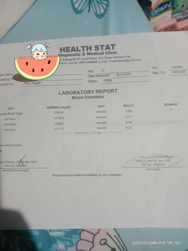 sugar test result