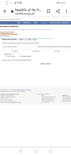 SSS ONLINE MATERNITY