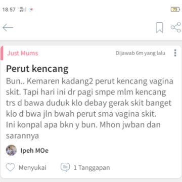 Perut kencang Usia 36w