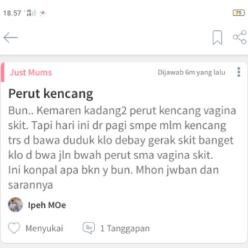 Perut kencang Usia 36w