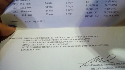 Cnu po same sakin na low lying placenta at breech si baby