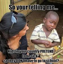 Sick child to school