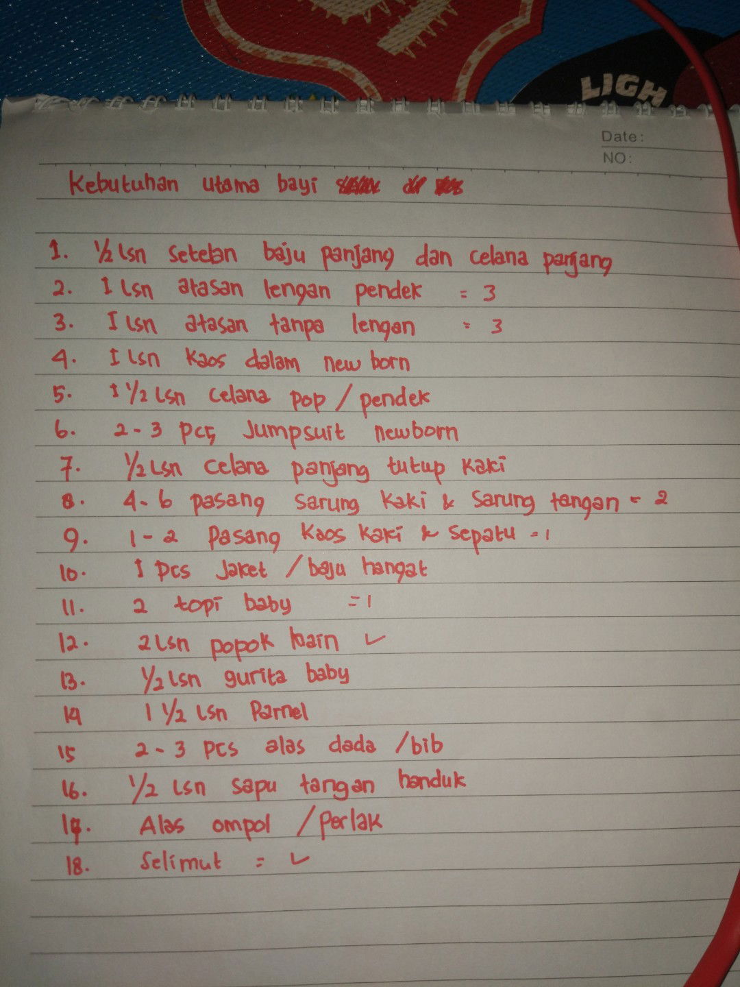 Catatan Kebutuhan Bayi dan Hal yang Harus Dibawa saat persalinan.