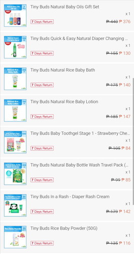 Stocks available in Shoppee