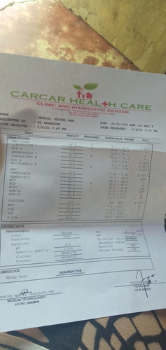 cbc,urine,hbsag