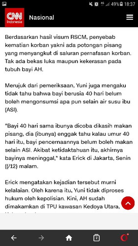Ibu di Jakbar Lalai, Bayi Usia 40 Hari Tewas Tersedak Pisang.