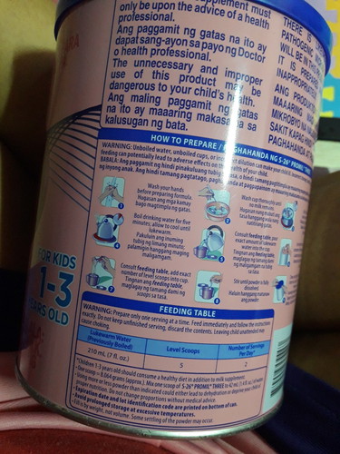 feeding table in formula milk