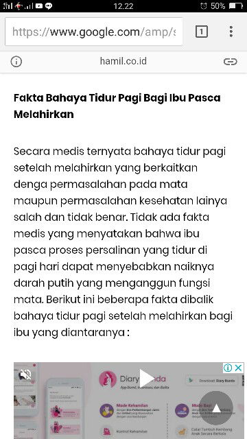 Larangan tidur pagi pasca melahirkan/nifas