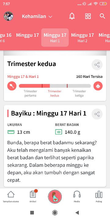 hamil 17 minggu hari ke 1 tetapi blm naik² berat badan