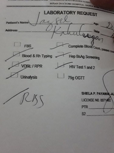 LABORATORY REQUEST