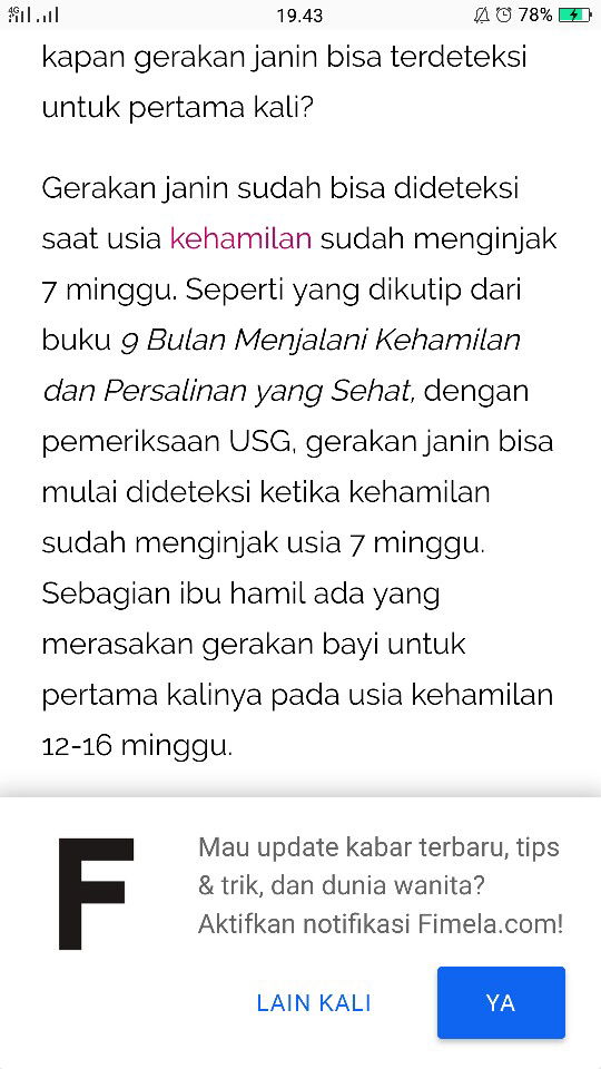 kapan gerakan janin terjadi