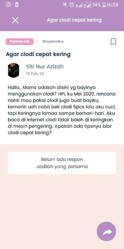 Agar Clodi cepat kering