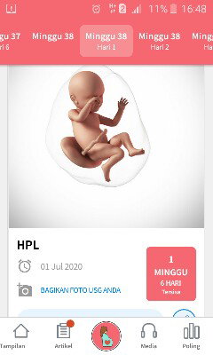 kehamilan pertama 38 week 1 days hpl 2 juli 2020