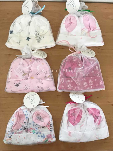 Setแรกเกิด: Newborn หมวก ถุงมือ ถุงเท้า
