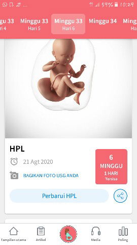 perut terlihat sudah turun