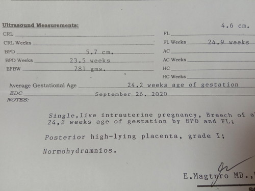 Ultrasound result