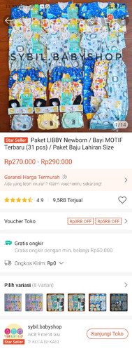 baju bayi online