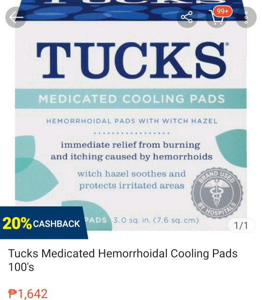 Tucks Medicated Cooling Pas