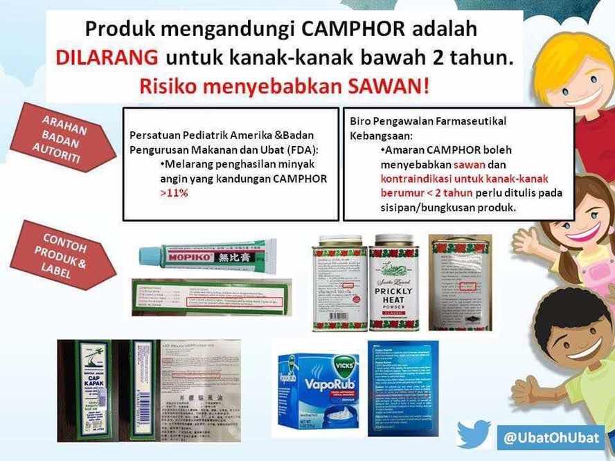 BAHAYA CAMPHOR DALAM SESETENGAH MINYAK TELON