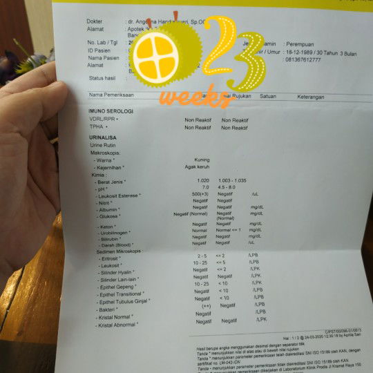 Bumil please cek darah dan urin yaa.