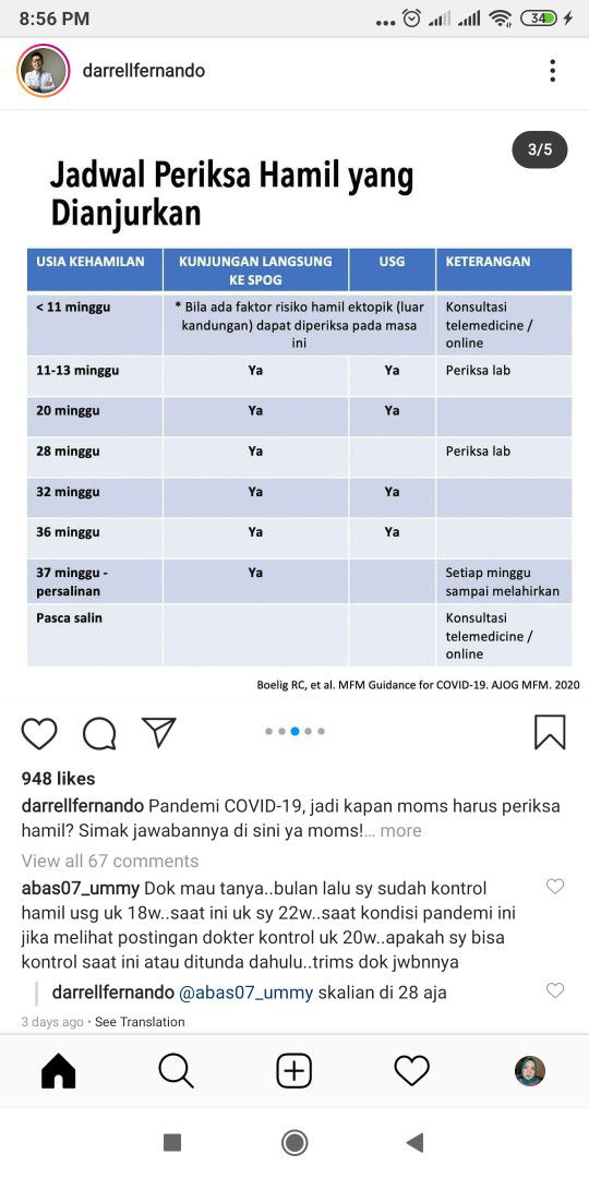 Jadwal Kontrol Kehamilan Selama Pandemi