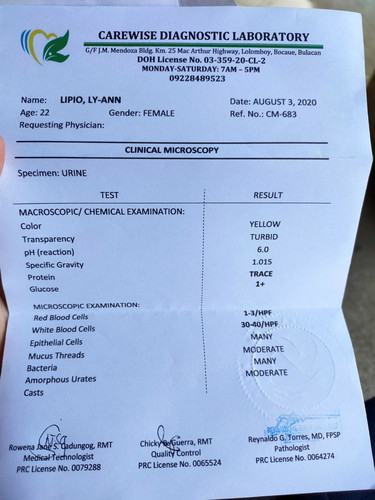 Urinalysis Result