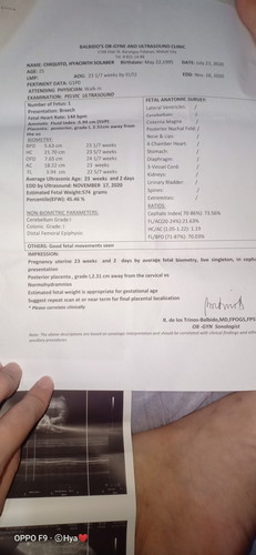Ultrasound result