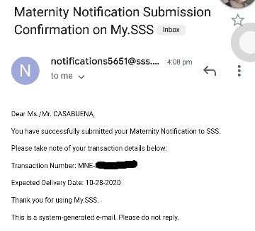 Maternity Notification