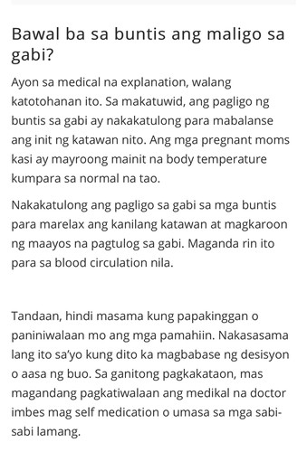Bawal ba maligo sa gabi?
