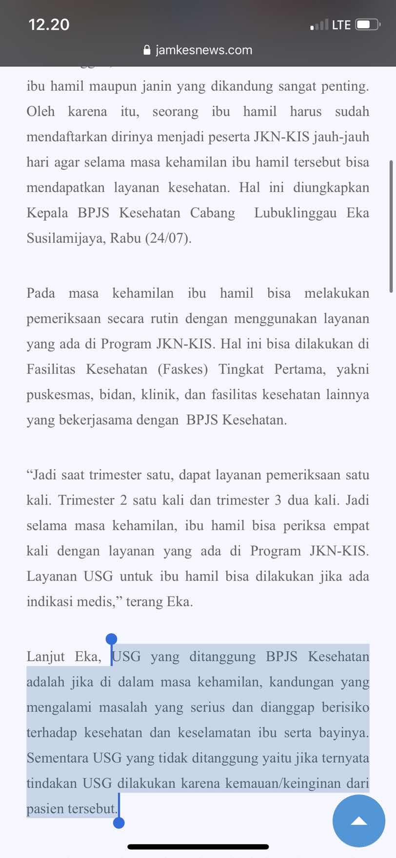 USG bisa pakai BPJS ?