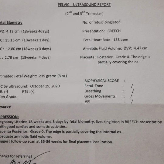 "Placenta Previous Partialis" @ 18 Weeks