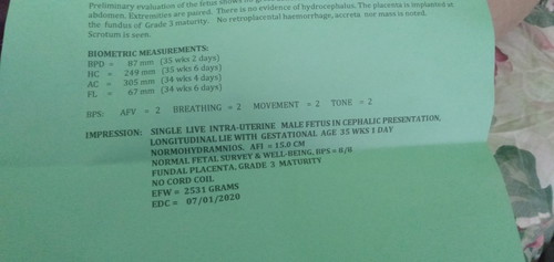 ultrasound result