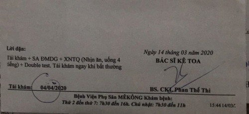 Có mom nago ở tphcm đi khám ở bệnh viện phụ sản mekong k ạ. cho em hỏi chi phí làm xét nghiệm tổng quát và double test hết bao nhiêu vậy ạ?