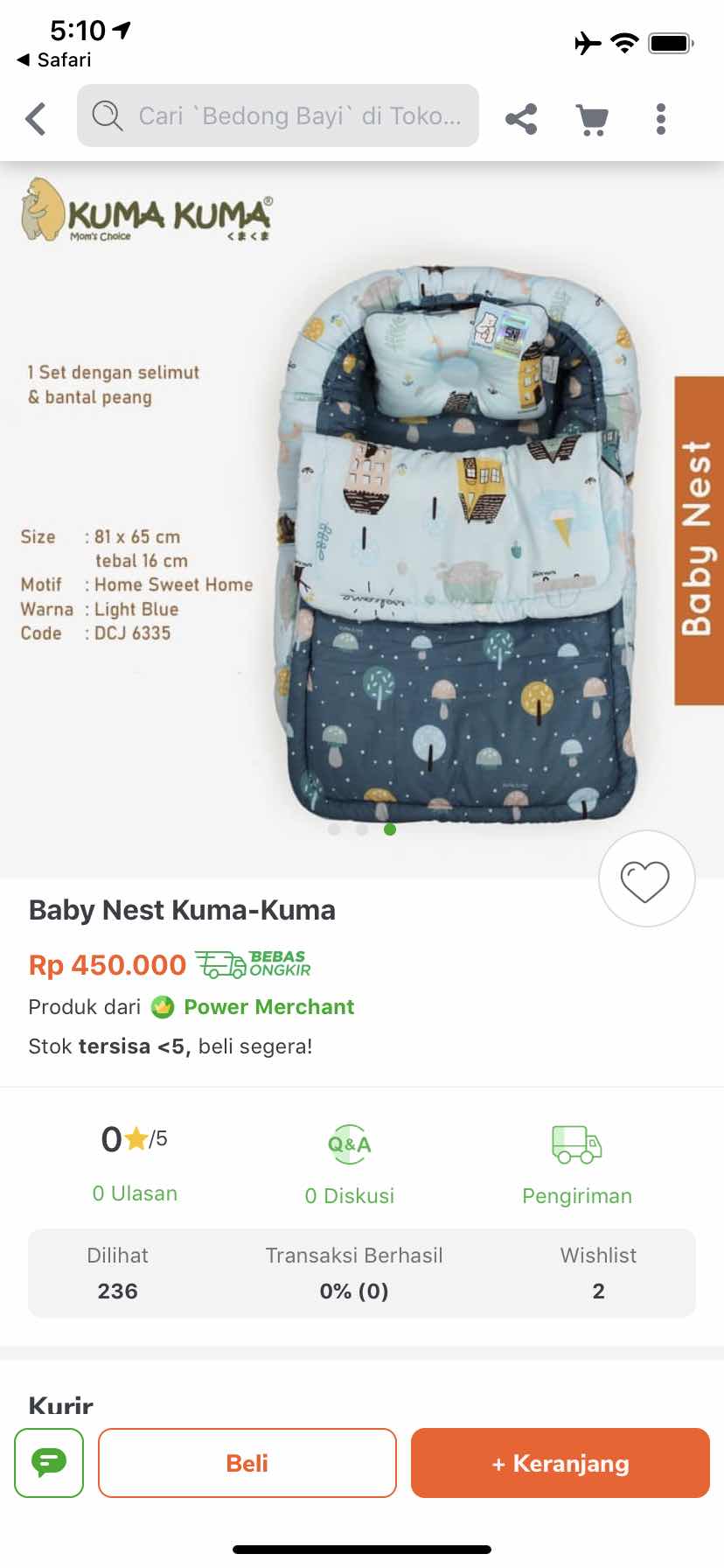PRELOVED BABY NEST & BANTAL MENYUSUI