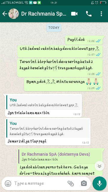 tanya dokter spesialis anak,  gitu doank jawabnya